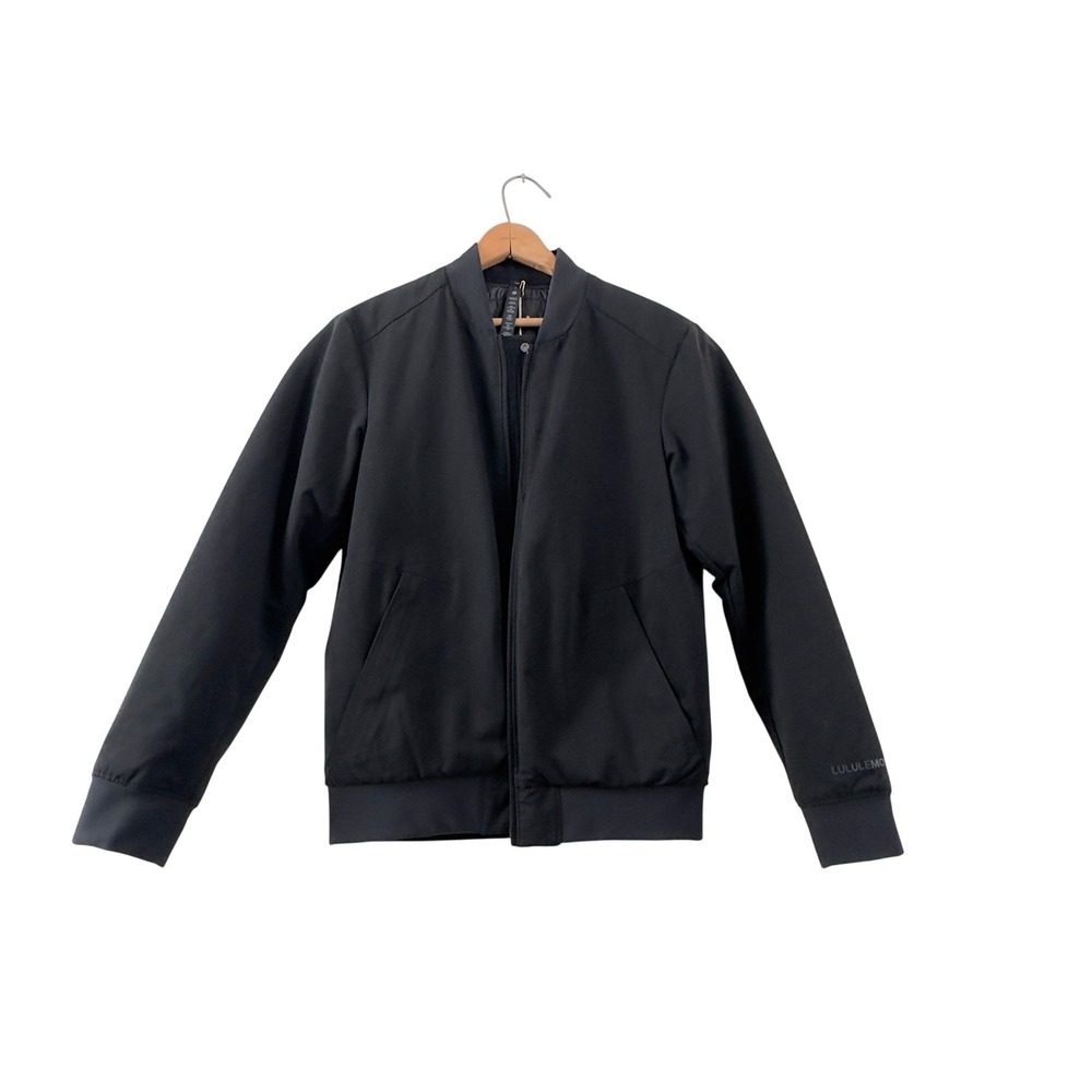 Lululemon‎ Bomber Jacket Black Cotton Blend Small